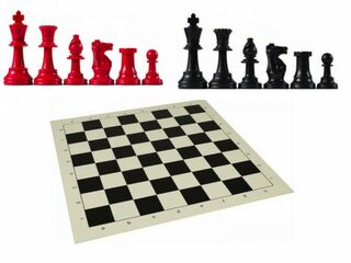 3 x NEW - red & black Tournament Chess Set